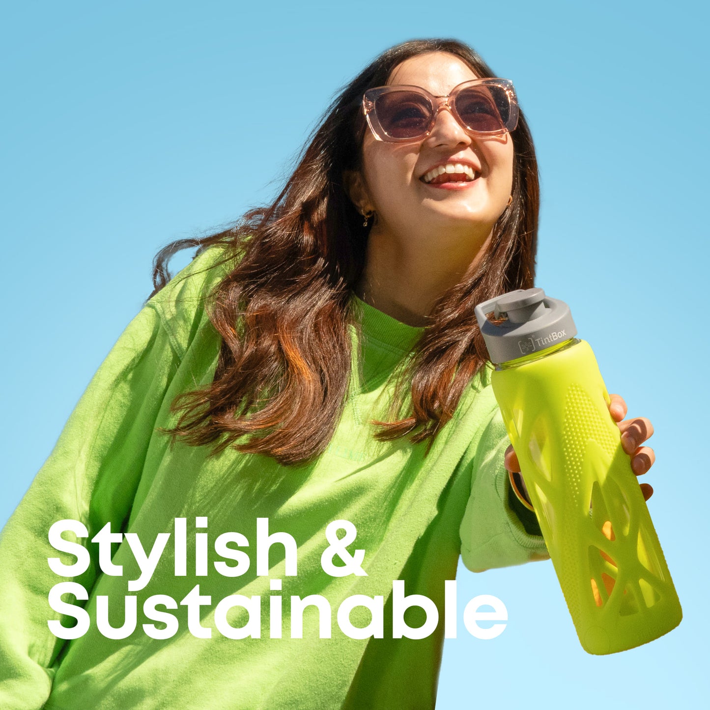 Borosilicate Glass Bottle with Protective Silicone Sleeve, 750 ml