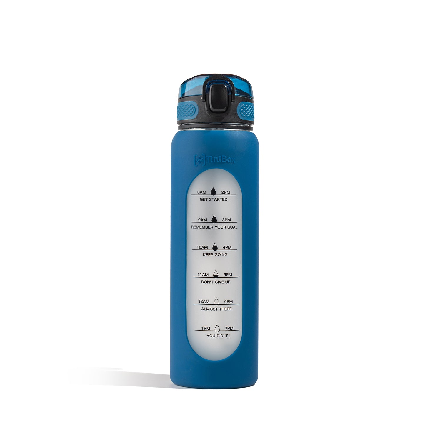 Motivational Glass Sipper Bottle, 1 litre