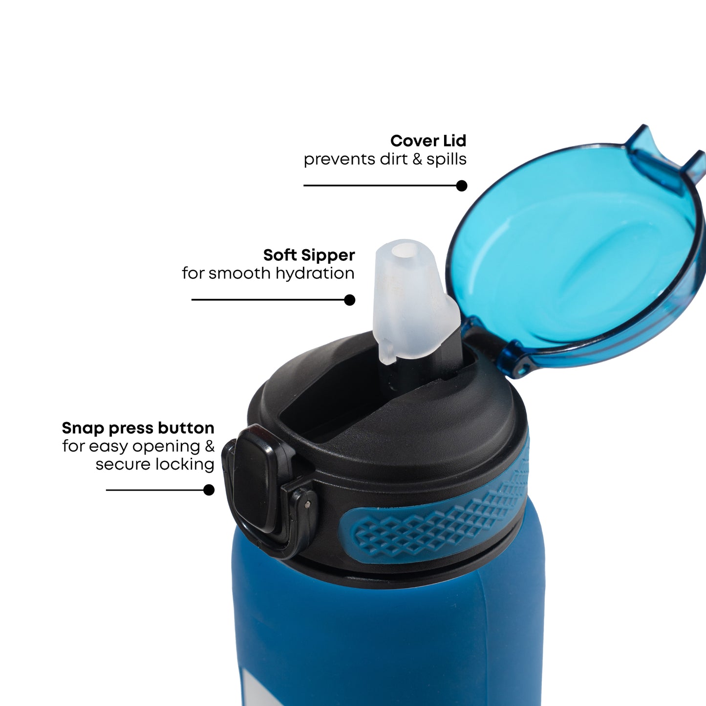 Motivational Glass Sipper Bottle, 1 litre