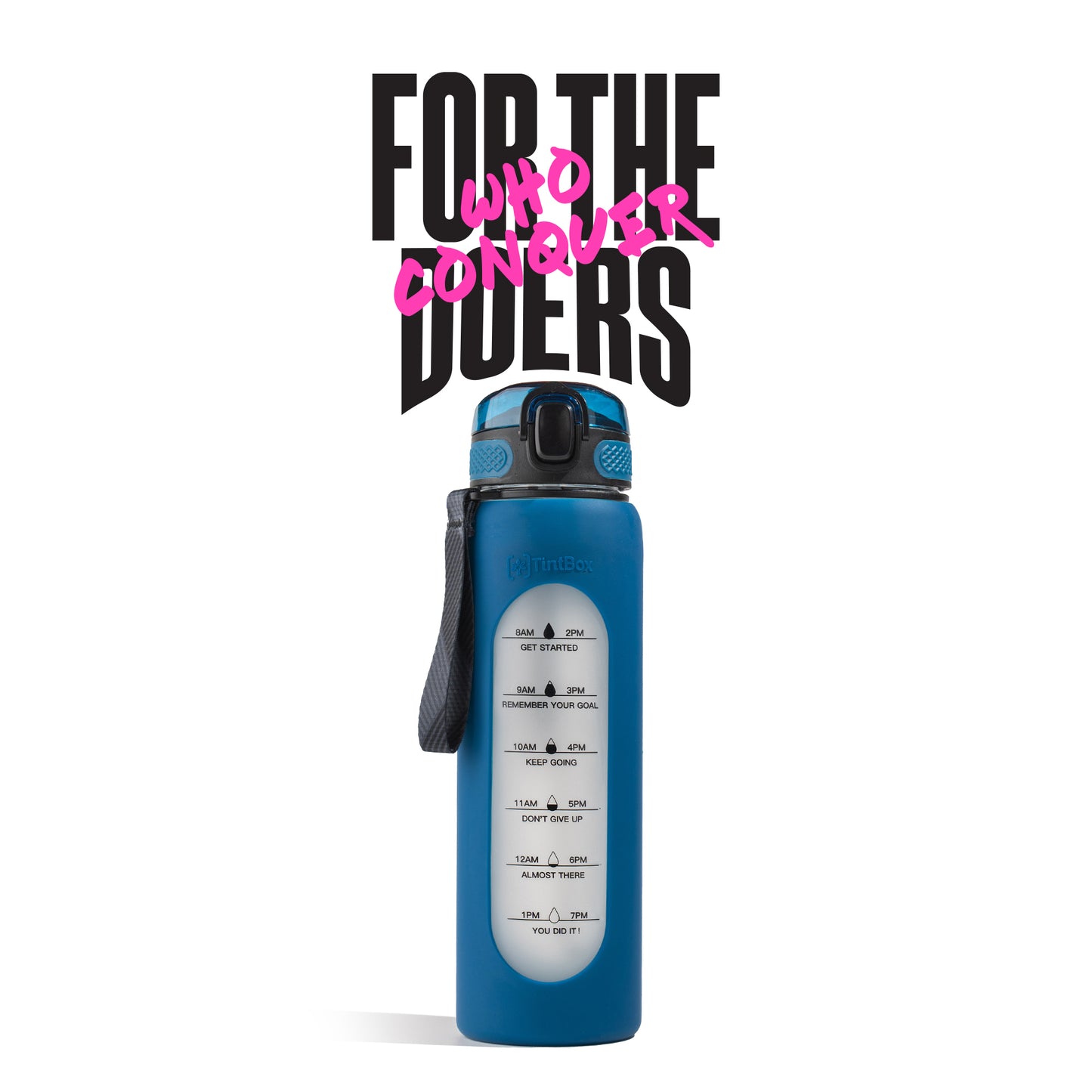 Motivational Glass Sipper Bottle, 1 litre