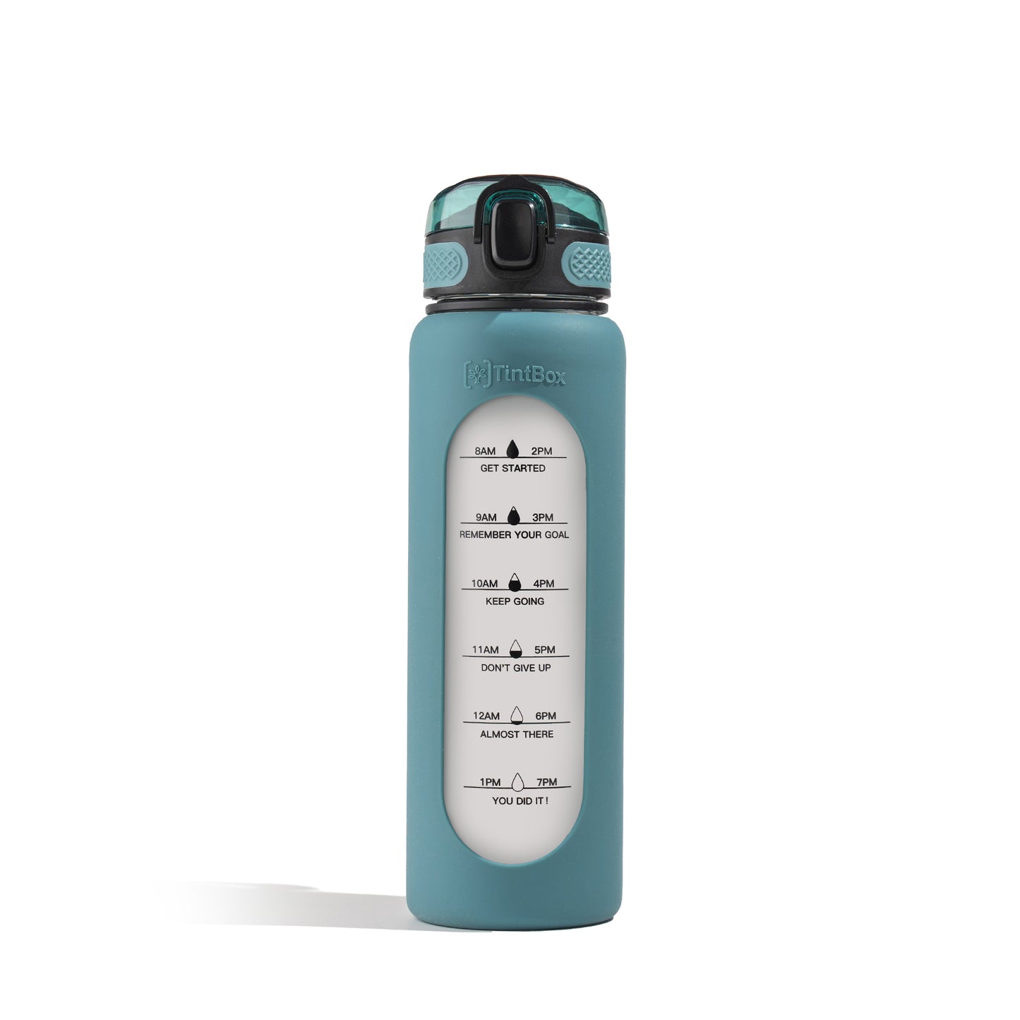 Motivational Glass Sipper Bottle, 1 litre