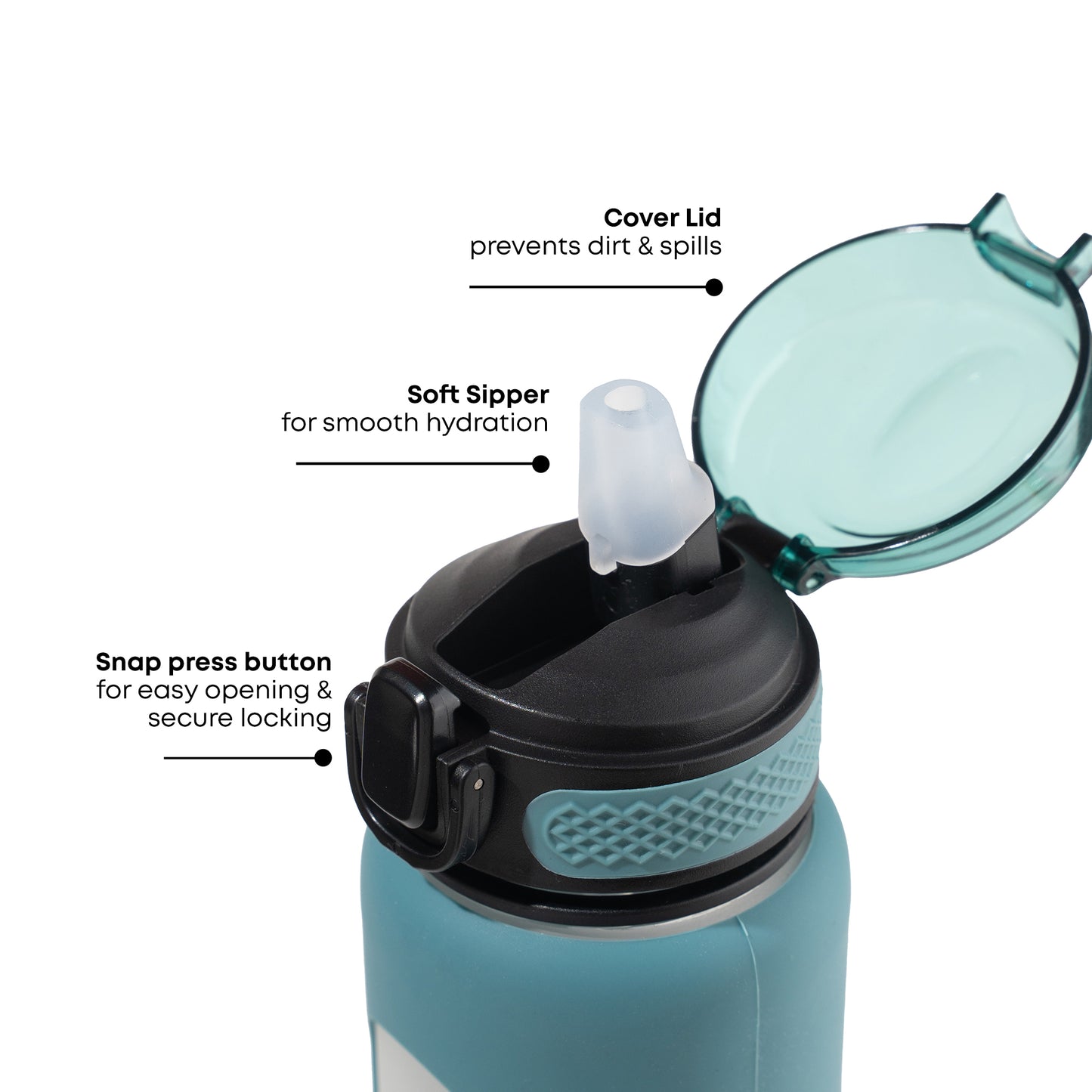 Motivational Glass Sipper Bottle, 1 litre