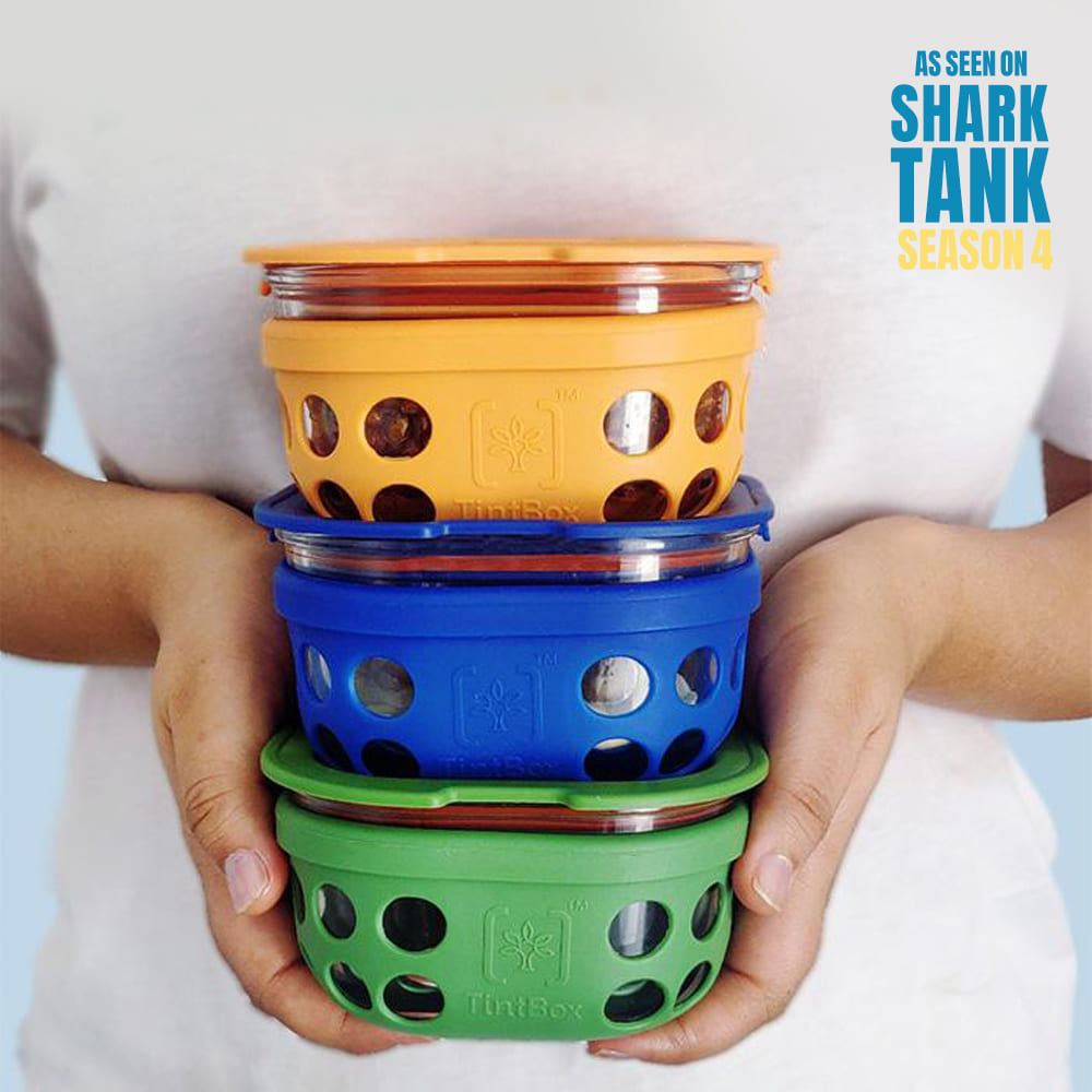 Customized Borosilicate Glass Lunch Box with Silicone Sleeve, 300 ml