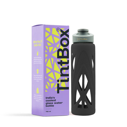 Borosilicate Glass Bottle with Protective Silicone Sleeve, 750 ml