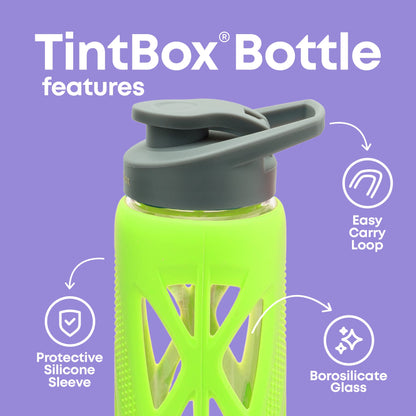 Borosilicate Glass Water Bottle with Protective Silicone Sleeve, 750 ml