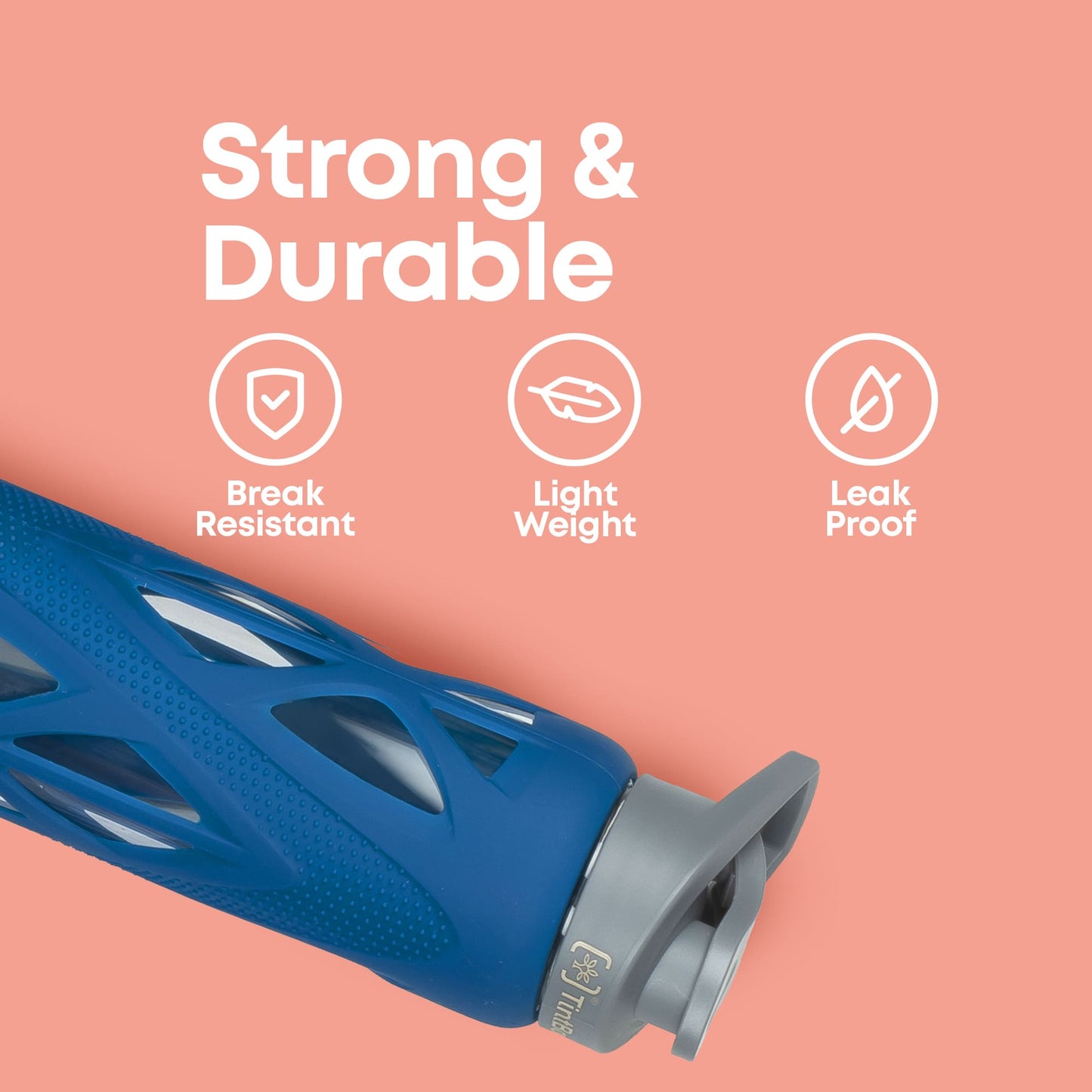 Borosilicate Glass Bottle with Protective Silicone Sleeve, 750 ml