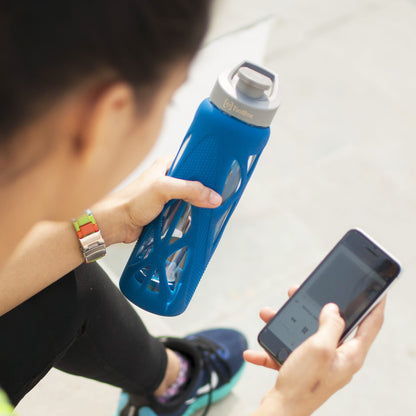 Borosilicate Glass Bottle with Protective Silicone Sleeve, 750 ml