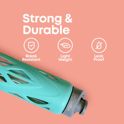 Borosilicate Glass Bottle with Protective Silicone Sleeve, 750 ml