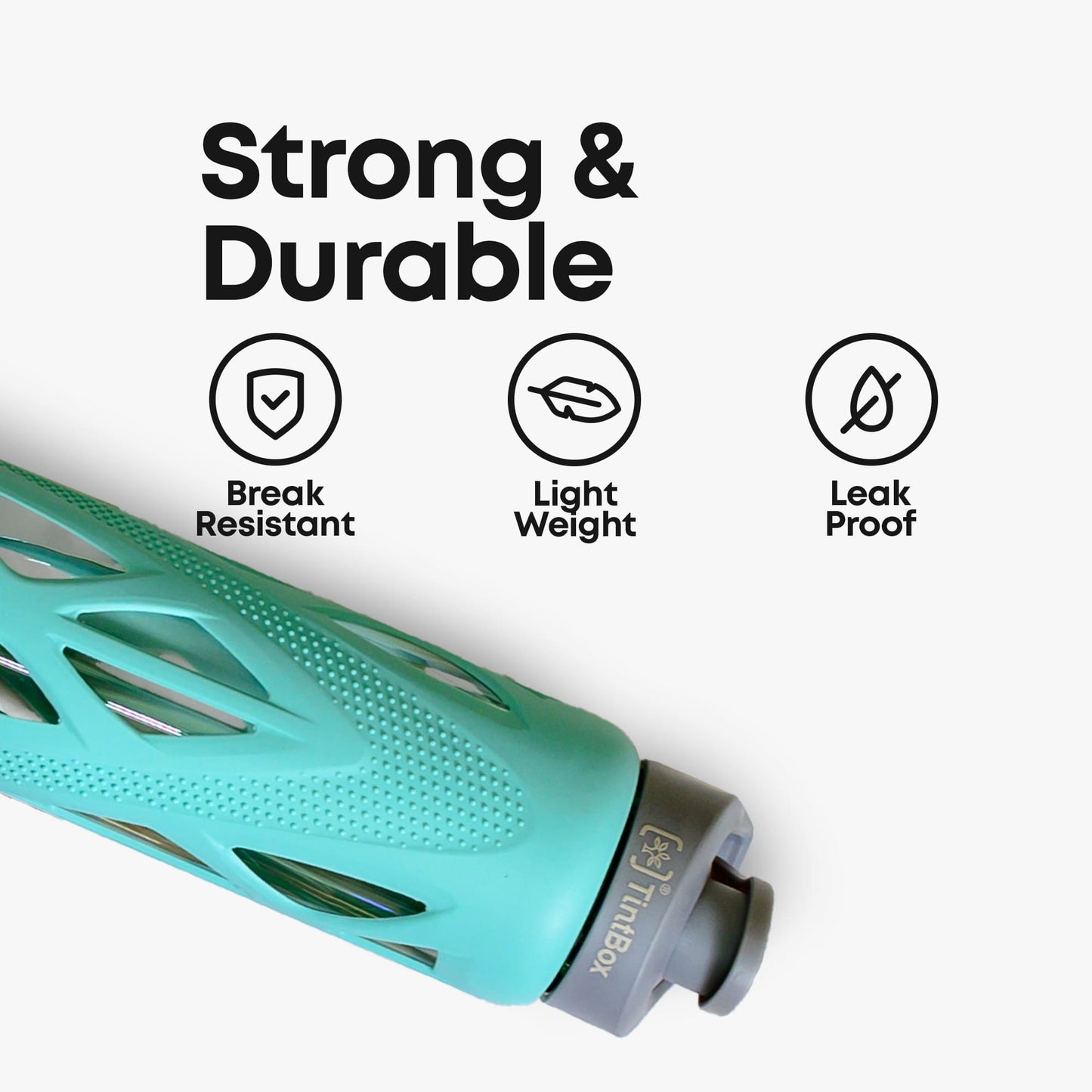 Borosilicate Glass Water Bottle with Protective Silicone Sleeve, 750 ml