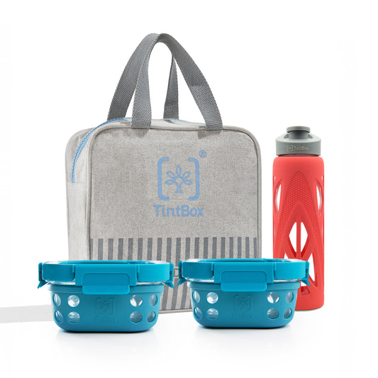 Set of 2 GlassUp ( 500ml ) Lunch Box with Bag & Bottle