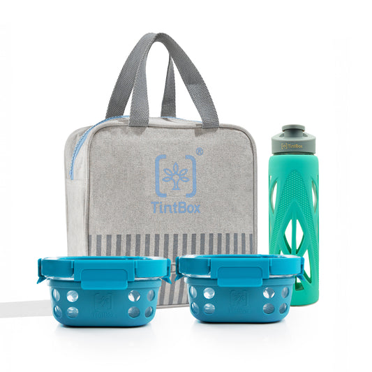 Set of 2 GlassUp ( 500ml ) Lunch Box with Bag & Bottle