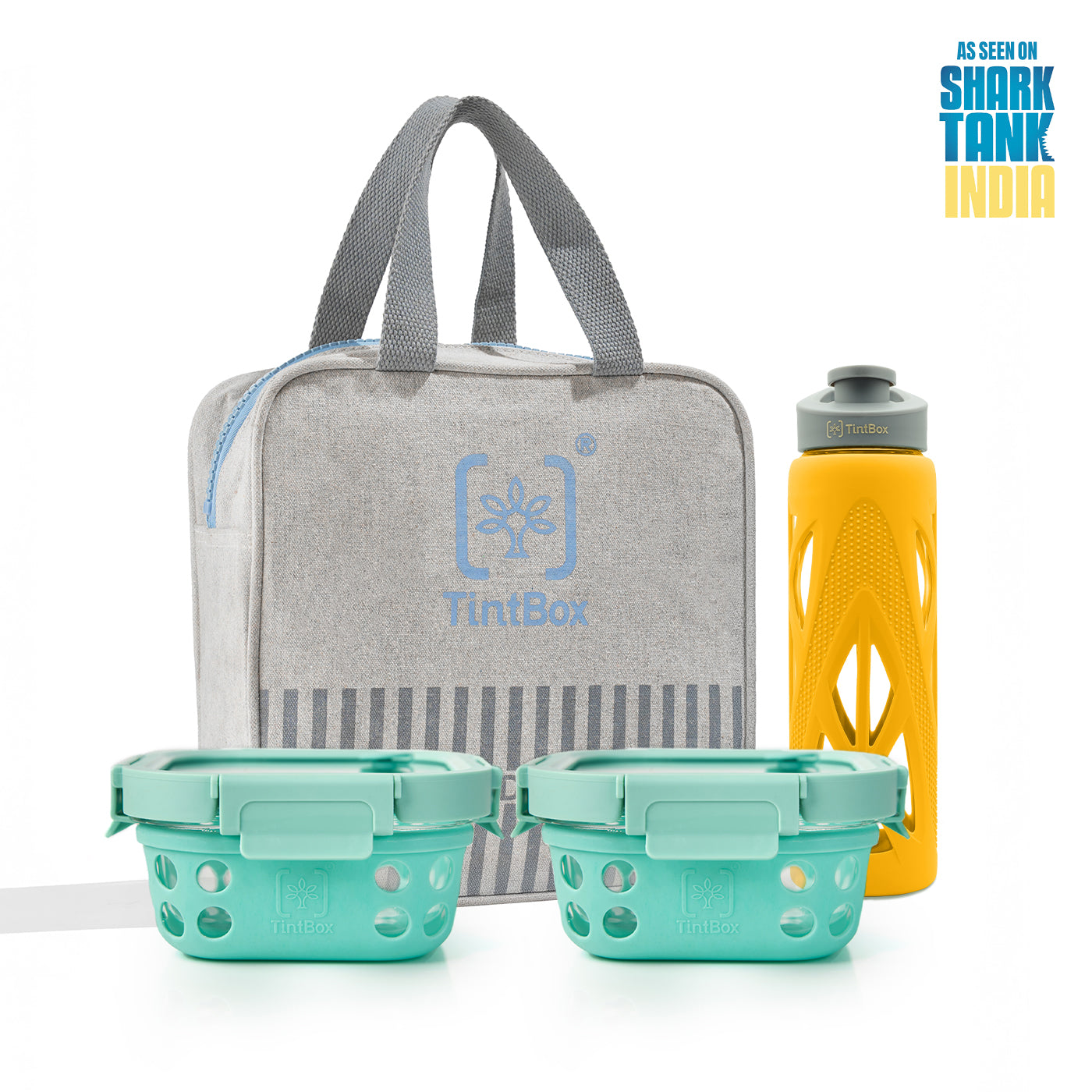Set of 2 Green GlassUp ( 500ml ) Lunch Box with Bag & Bottle