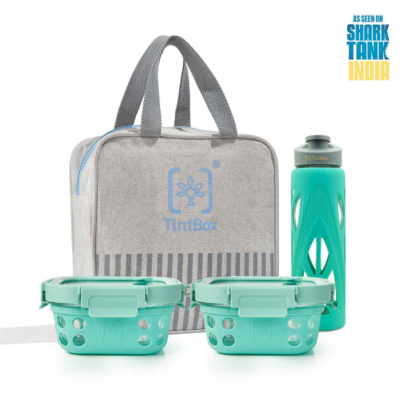 Set of 2 Green GlassUp ( 500ml ) Lunch Box with Bag & Bottle
