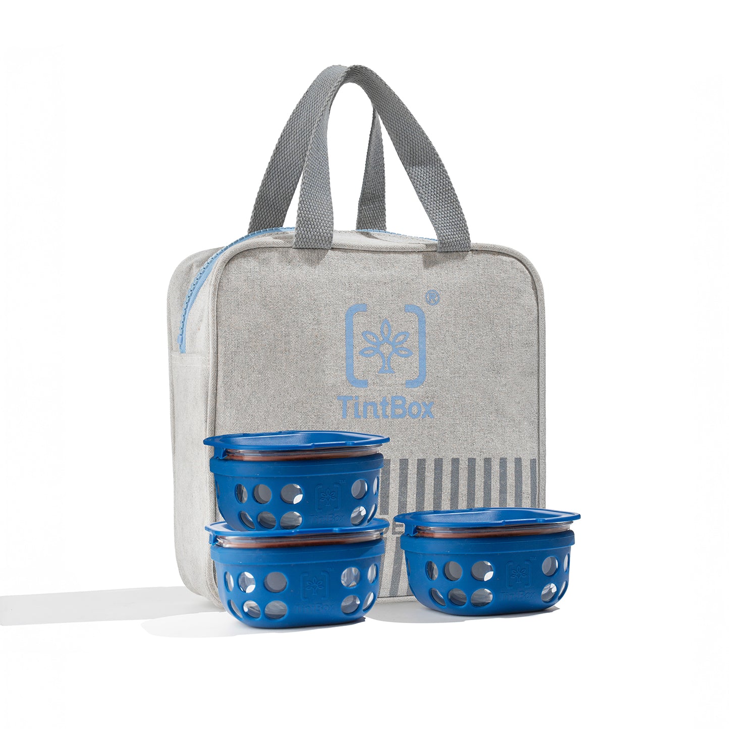 Set of 3 Borosilicate Glass Lunch box with Canvas Bag