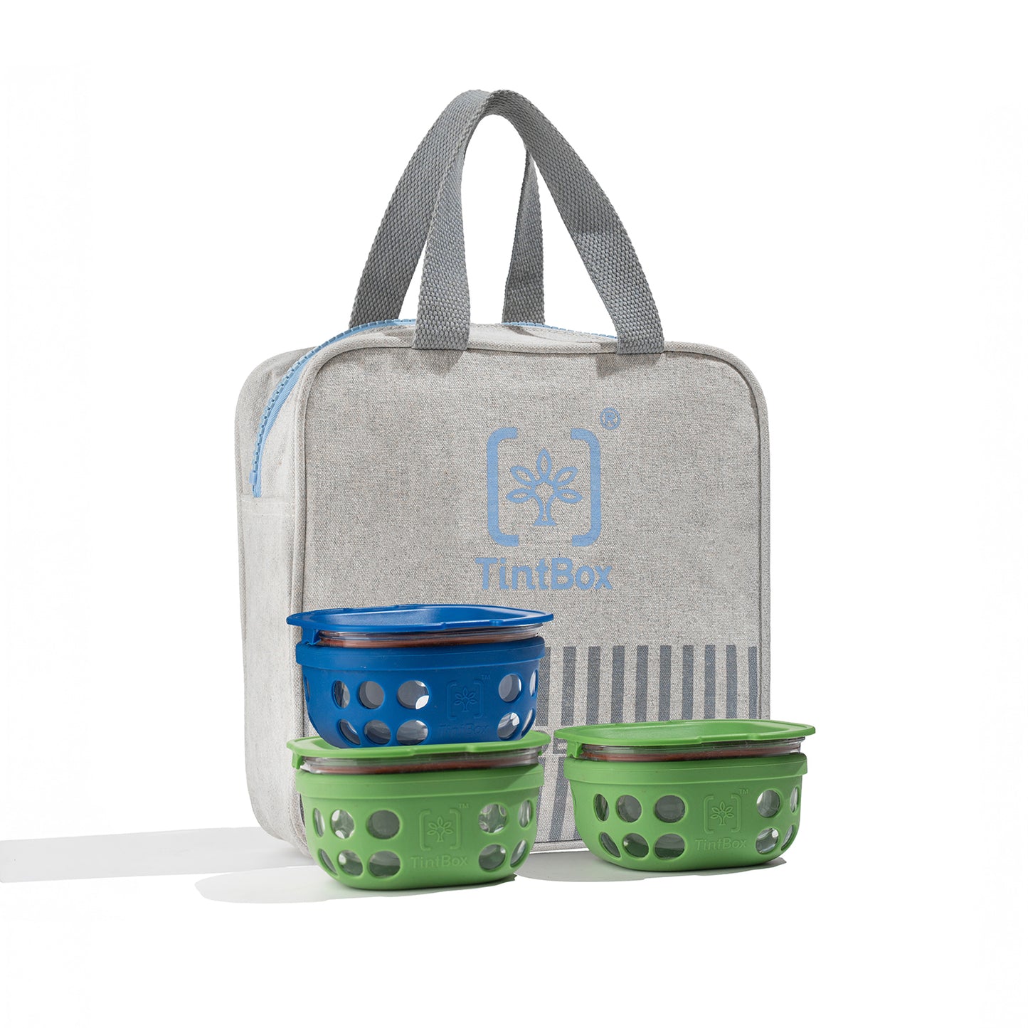 Set of 3 Borosilicate Glass Lunch box with Canvas Bag