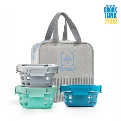 Set of 3 GlassUp ( 500ml ) Lunch Box with Bag