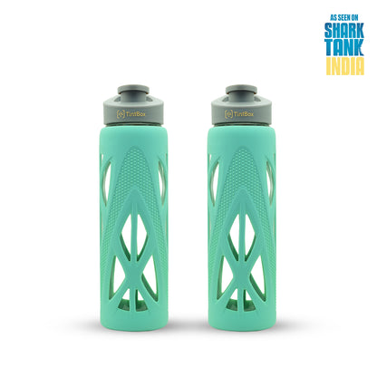 Borosilicate Glass Bottle with Protective Silicone Sleeve, 750 ml