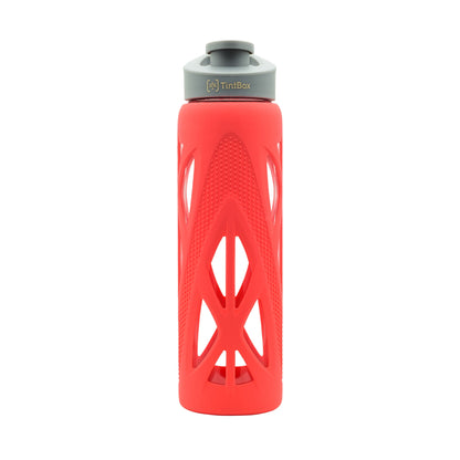 Borosilicate Glass Bottle with Protective Silicone Sleeve, 750 ml