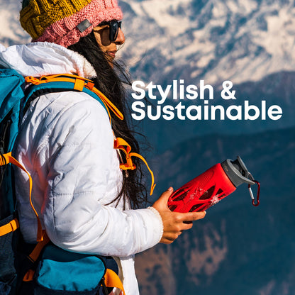 Borosilicate Glass Bottle with Protective Silicone Sleeve, 750 ml