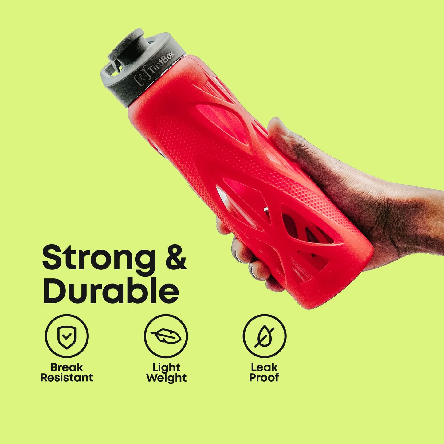 Borosilicate Glass Water Bottle with Protective Silicone Sleeve, 750 ml