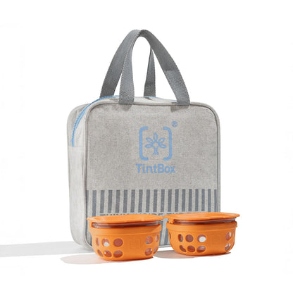 Set of 2 Borosilicate Glass Lunch box with Canvas Bag