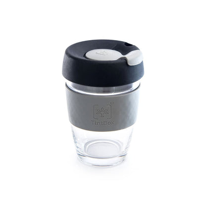 TintCup Borosilicate Glass Coffee Cup with Silicone Lid & Grip, 350 ml