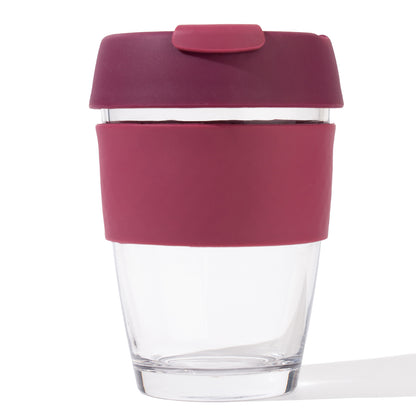 Customized TintCup Borosilicate Glass Coffee Cup with Silicone Lid & Grip, 350 ml