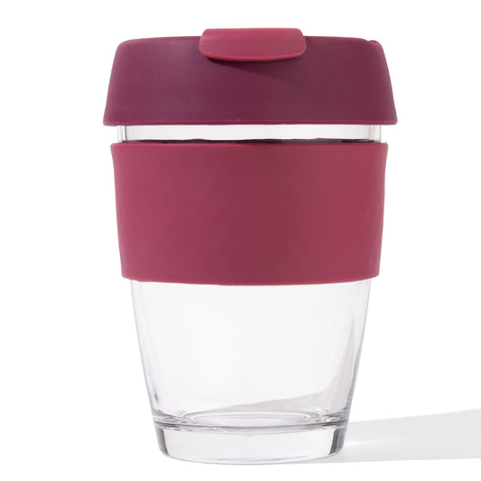 Customized TintCup Borosilicate Glass Coffee Cup with Silicone Lid & Grip, 350 ml