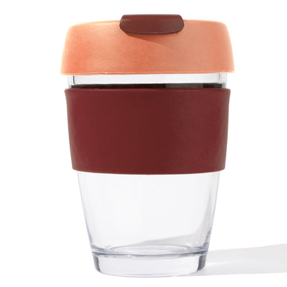 Customized TintCup Borosilicate Glass Coffee Cup with Silicone Lid & Grip, 350 ml