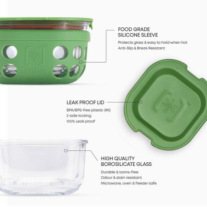 TintBox Borosilicate Glass Food Container (300ml)-Set of 3 without Bag