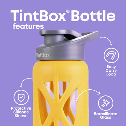 Borosilicate Glass Water Bottle with Protective Silicone Sleeve, 750 ml