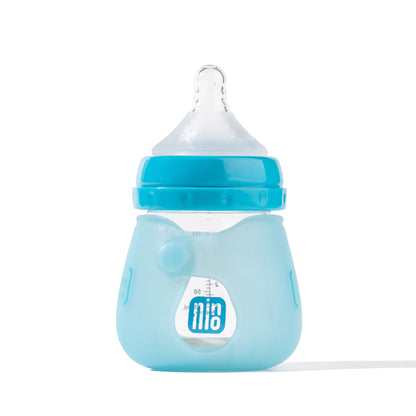 Glass Baby Feeding Bottle with colour-changing silicone sleeve , 3-9 months