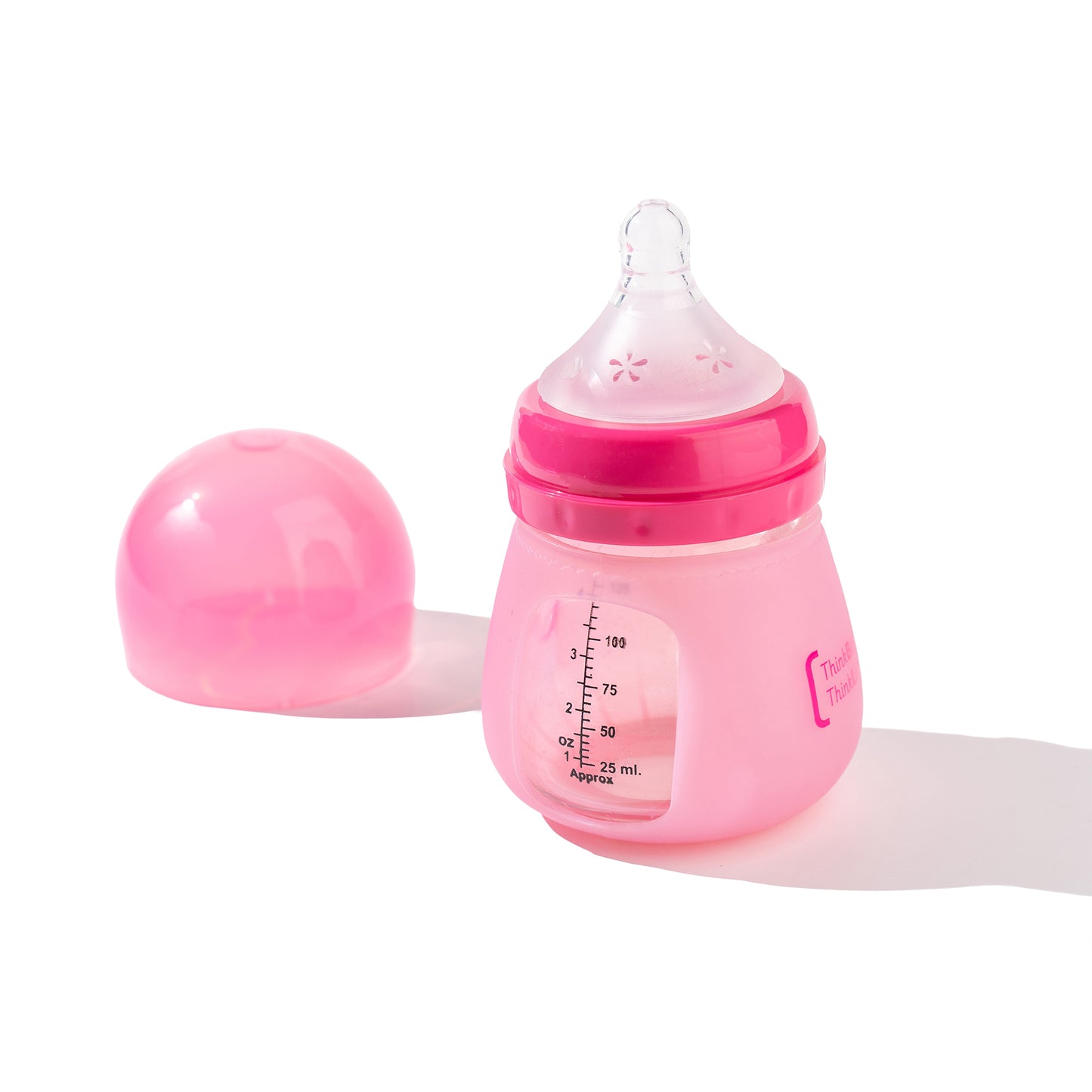 Glass Baby Feeding Bottle with colour-changing silicone sleeve , 3-9 months