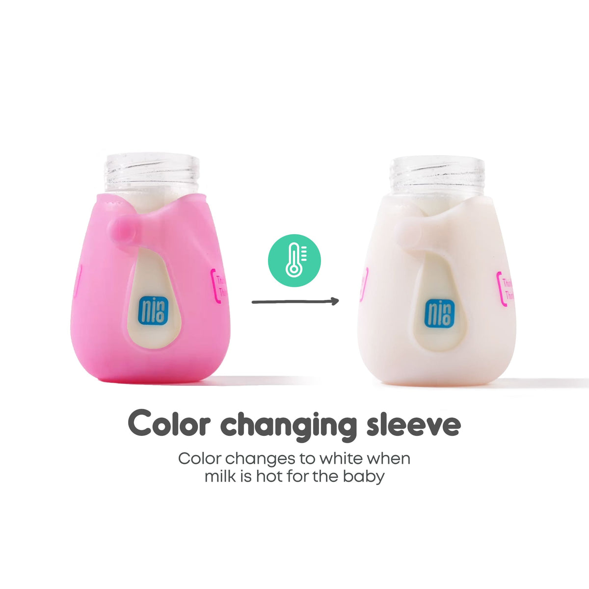 250ml Glass Baby Feeding Temperature Sensing Baby Bottle | Color Changing Silicon Sleeve
