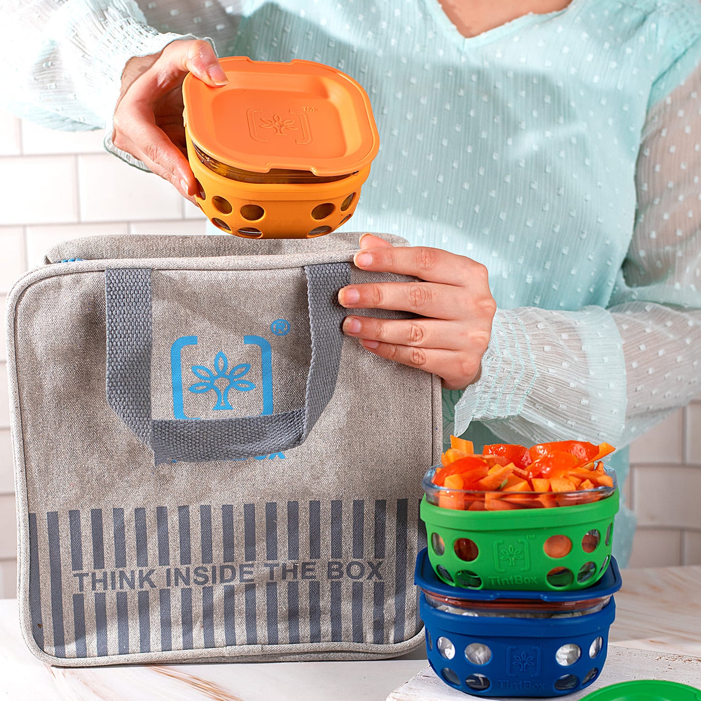 Borosilicate Glass Lunch Box with Silicone Sleeve, 300 ml