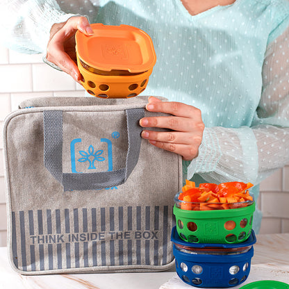 Borosilicate Glass Lunch Box with Silicone Sleeve, 300 ml